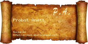 Probst Anett névjegykártya